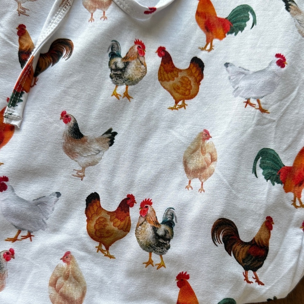 Chicken Adult Bamboo Pajama Pants L farm life Cowgirl - Picture 4 of 5